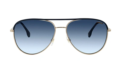 Carrera Ca Car A209 Gold Metal Pilot Sunglasses Blue Gradient Lens In Blue