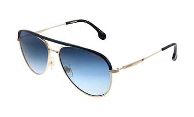 Carrera Ca Car A209 Gold Metal Pilot Sunglasses Blue Gradient Lens In Blue