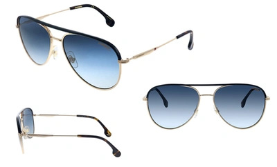 Carrera Ca Car A209 Gold Metal Pilot Sunglasses Blue Gradient Lens In Blue