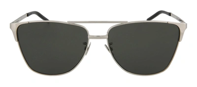 Shop Saint Laurent Sl 280 003 Aviator Sunglasses In Grey