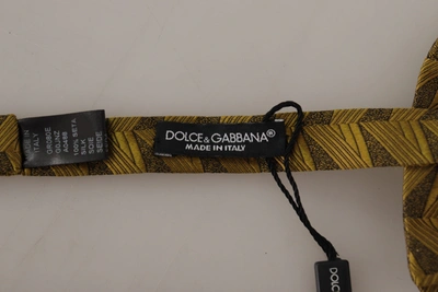 Shop Dolce & Gabbana Fantasy Print Adjustable Neck Papillon Bow Men's Tie In Gold