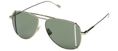 Shop Saint Laurent Sl193tcut 003 Aviator Sunglasses In Green