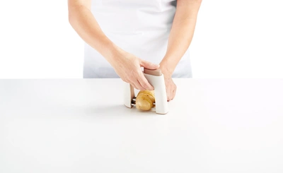 Lekue Hasselback Cutter, Terracotta In White
