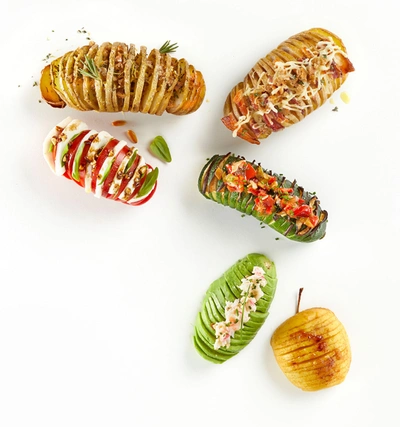 Lekue Hasselback Cutter, Terracotta In White