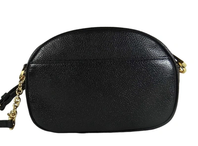 Michael Kors Jet Set Charm Small Pebbled Leather Oval Camera Crossbody Bag In Black