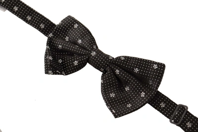 Shop Dolce & Gabbana Polka Dots Silk Neck Papillon Men's Tie In Black