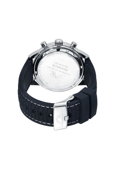 Shop Porsamo Bleu Brandon Men's Silicone Silver And Black Watch 1013abrr
