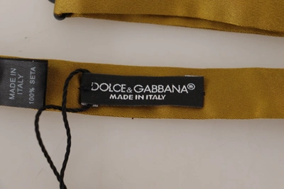Shop Dolce & Gabbana Mustard 100% Silk Butterfly Papillon Men's Tie In Yellow