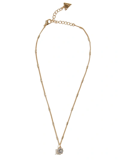 Shop Guess Factory Cubic Zirconia Pendant Necklace In Gold