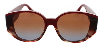 Shop Victoria Beckham Vb605s 605 Oval Sunglasses In Red