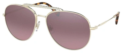 Shop Miu Miu Mu 53vs Zvnteg Pilot Sunglasses In Purple