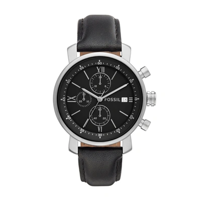 Shop Fossil Men's Rhett Chronograph, Stainless Steel Watch In Black