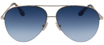 Shop Victoria Beckham Vb90s 720 Aviator Sunglasses In Blue
