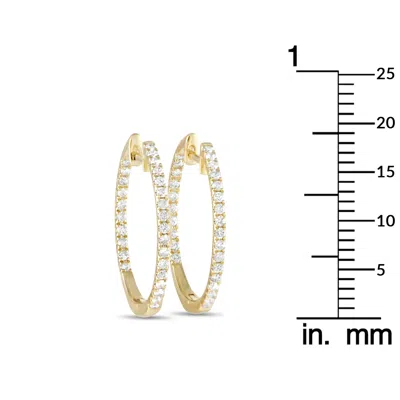 Non Branded Lb Exclusive 14k Yellow Gold 0.50ct Diamond Inside-out Hoop Earrings