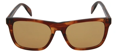 Shop Alexander Mcqueen Am0112s 002 Flat Top Sunglasses In Beige