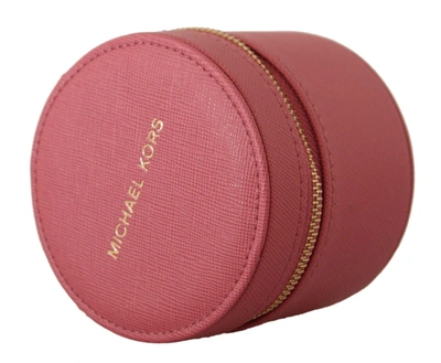 Shop Michael Kors Leather Zip Round Pouch Purse Storage Women's Wallet In Pink