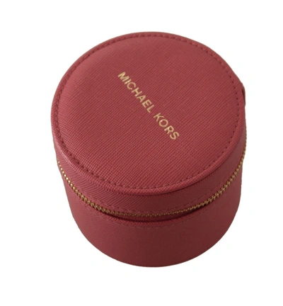 Shop Michael Kors Leather Zip Round Pouch Purse Storage Women's Wallet In Pink
