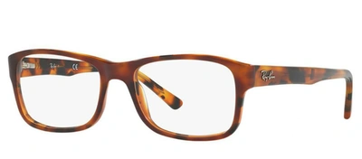 Shop Ray Ban 0rx5268 5675 Rectangle Eyeglasses In Brown