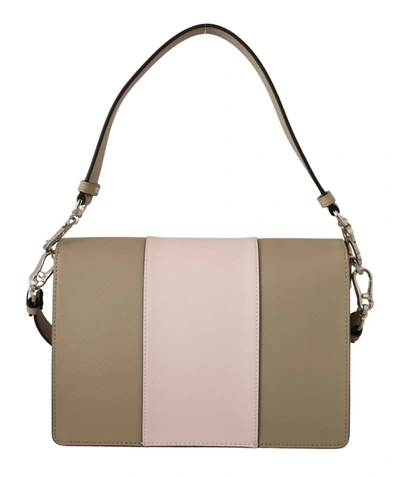 Shop Karl Lagerfeld Sage Polyurethane Shoulder Women's Bag In Beige