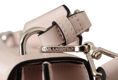 Shop Karl Lagerfeld Leather Shoulder Women's Bag In Beige