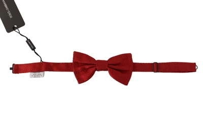 Shop Dolce & Gabbana 100% Silk Slim Adjustable Neck Papillon Men's Tie In Red