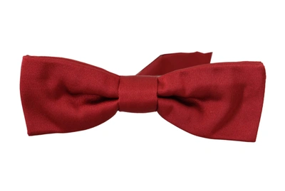 Shop Dolce & Gabbana 100% Silk Slim Adjustable Neck Papillon Bow Men's Tie In Red
