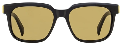 Shop Dunhill Unisex Rectangular Sunglasses Du0002s 001 Black/gold 54mm In Yellow