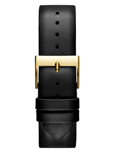 Guess Factory Gold-tone And Leather Multifunction Watch In Black
