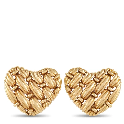 Shop Tiffany & Co 18k Yellow Gold Heart Clip-on Earrings