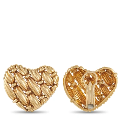 Shop Tiffany & Co 18k Yellow Gold Heart Clip-on Earrings