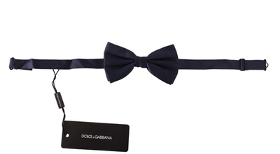 Shop Dolce & Gabbana Mens 100% Silk Adjustable Neck Papillon Men's Tie In Blue