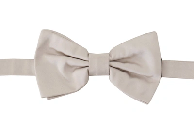 Shop Dolce & Gabbana 100% Silk Adjustable Neck Papillon Men's Tie In Grey