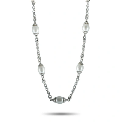 Shop Scott Kay Sterling Silver And Pearl Chain Necklace