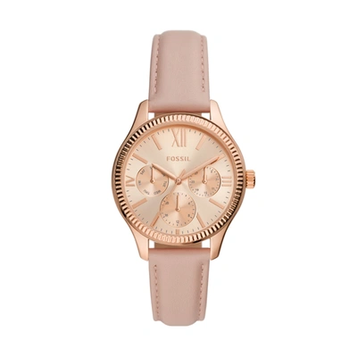 Shop Fossil Women's Rye Multifunction, Rose Gold-tone Alloy Watch In Pink