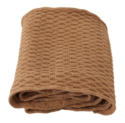 Shop Dolce & Gabbana Wrap Shawl Knitted Camel Women's Scarf In Brown