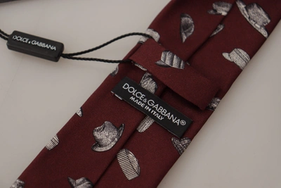Shop Dolce & Gabbana Hat Pattern 100% Silk Adjustable Accessory Men's Tie In Red