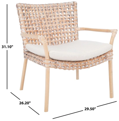 Shop Safavieh Collette Rattan Accent Chair W/ Cushion In White