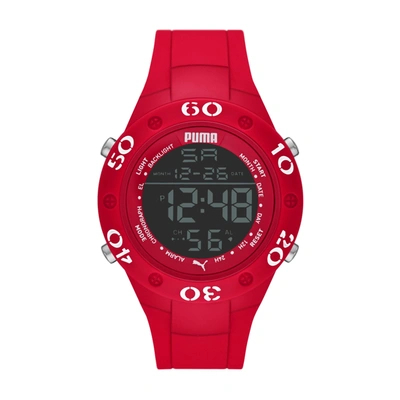 Puma Men's 8 Digital, Red Plastic Watch In Black | ModeSens