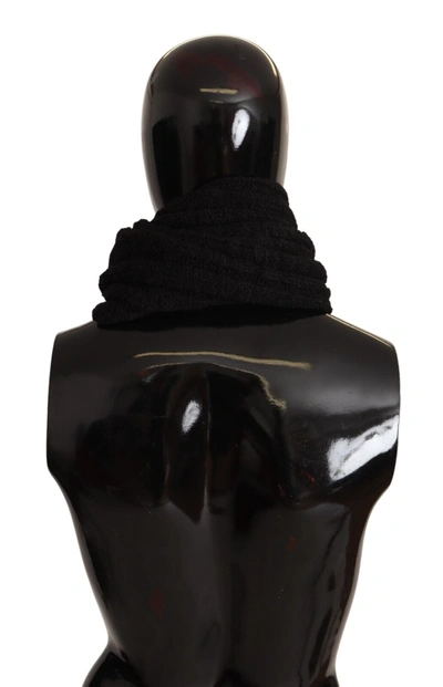 Shop Dolce & Gabbana Virgin Wool Knitted Unisex Warmer Shawl Women's Scarf In Black