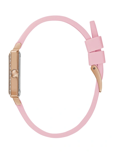 Shop Guess Factory Rose Gold-tone And Pink Square Analog Watch