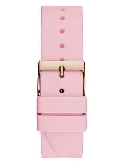 Shop Guess Factory Rose Gold-tone And Pink Square Analog Watch