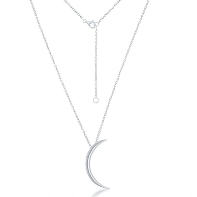Simona Sterling Silver Thin Crescent Moon Necklace