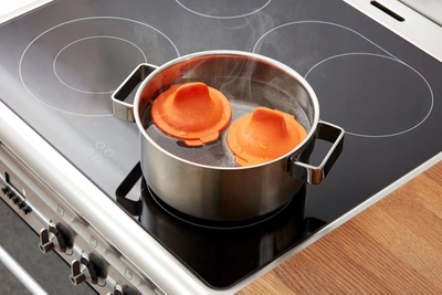 Lekue Egg Poacher, Stainless Steel And Silicone, Set Of 1 In Orange