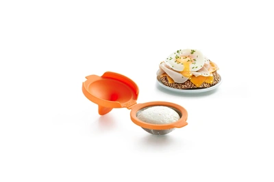 Lekue Egg Poacher, Stainless Steel And Silicone, Set Of 1 In Orange