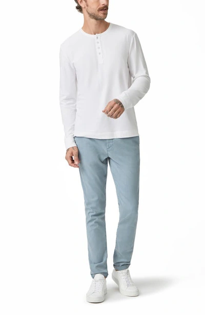 Paige Fraser Tapered Mid-rise Stretch-woven Trousers In Vintage Blue Shell
