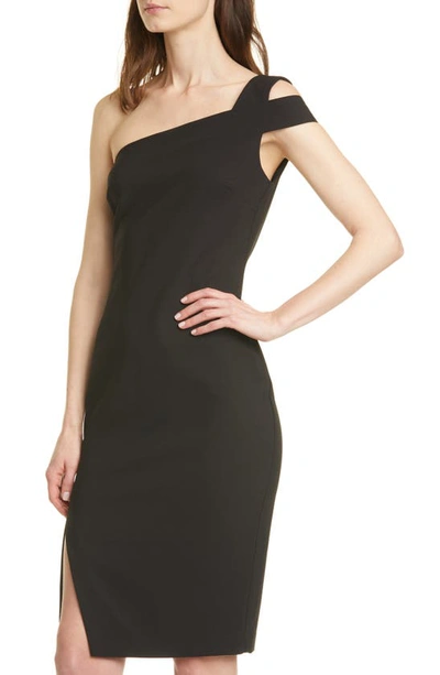 Shop Likely Packard One-shoulder Sheath Dress In Black