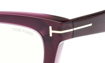 Shop Tom Ford 52mm Square Blue Light Blocking Glasses In Shiny Violet