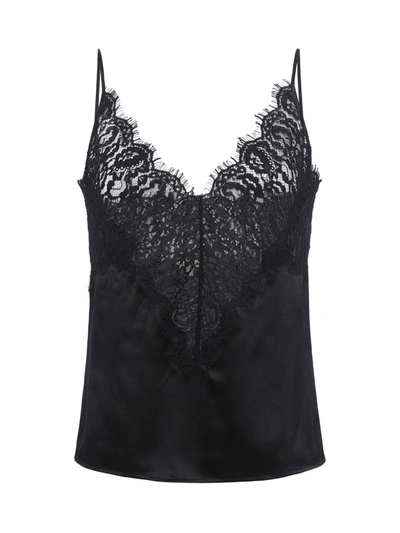 Shop L Agence Priya Lace Camisole Tank In Black