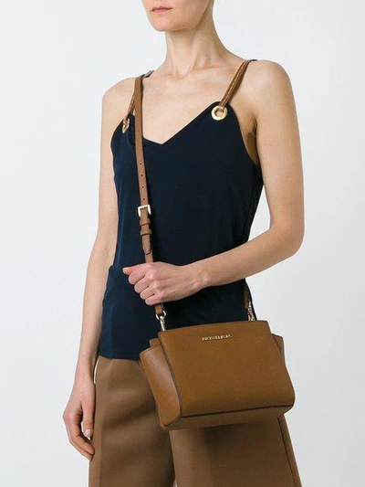 Shop Michael Michael Kors 'selma' Crossbody Bag - Brown