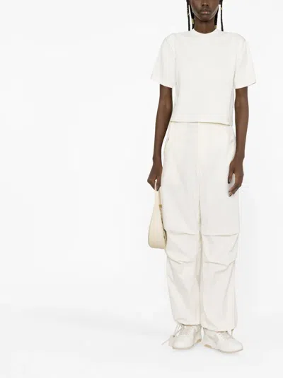 Off-white Embossed-pattern Cotton T-shirt In Neutrals